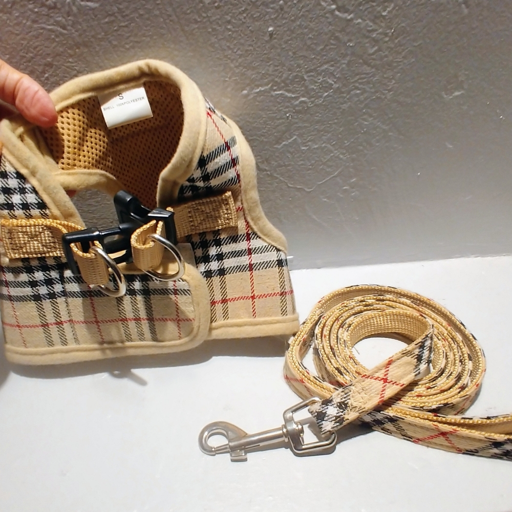 Puptech Plaid Dog Harness and Leash Set Small - Picture 2 of 10